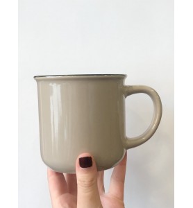 taza cerámica gris