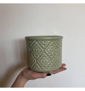 maceta rombos verde S