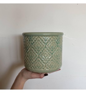 macetero rombos verde M