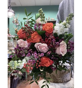 Ramo naranja y rosa M