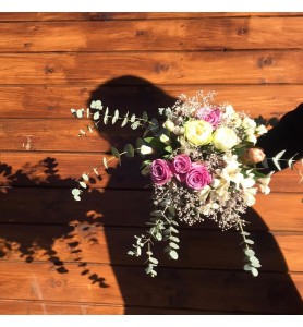 Ramo rosa y blanco S